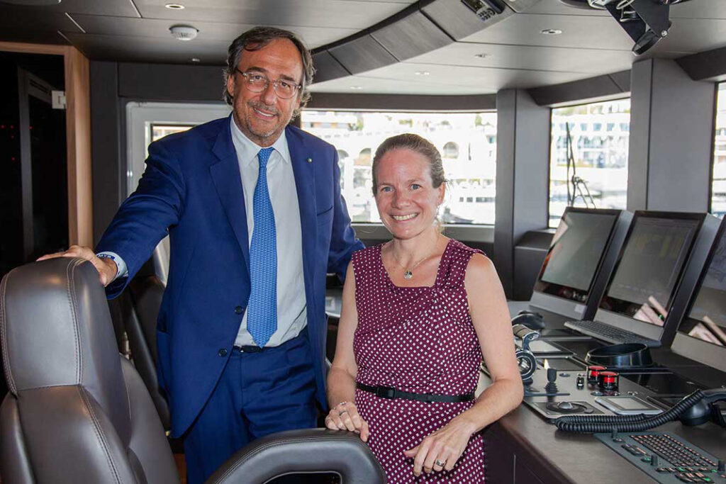 Expanded their collaboration at the Monaco Yacht Show: Massimo Perotti (CEO, Sanlorenzo) and Denise Kurtulus (Vice President Global Marine, Rolls-Royce Power Systems) © Rolls-Royce