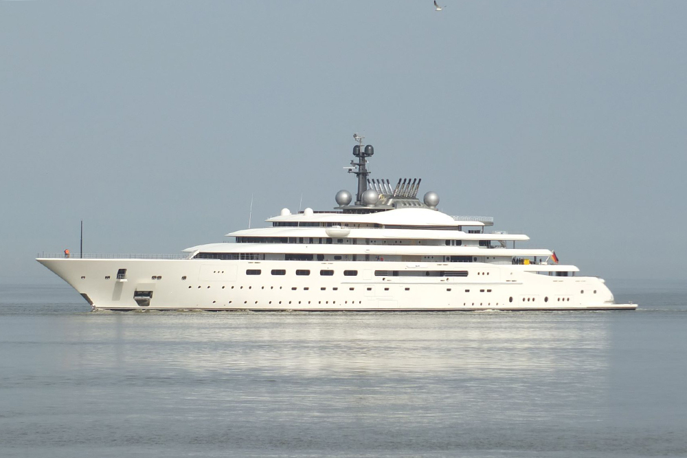 The mega yacht "Blue" in Bremerhaven
