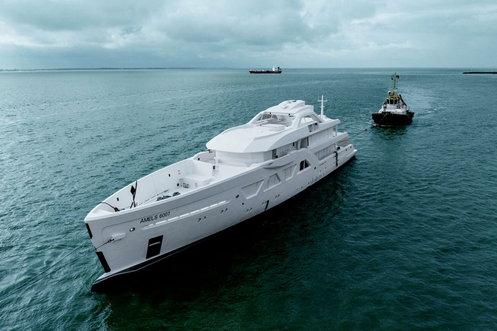 The Amels yacht is now being completed in the Netherlands