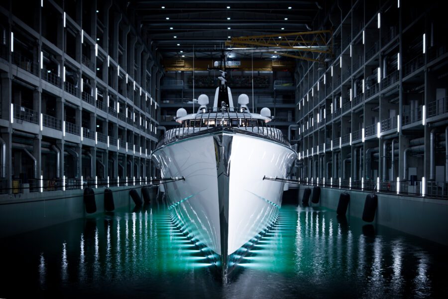 "Bravo Eugenia" dry-docked at Oceanco