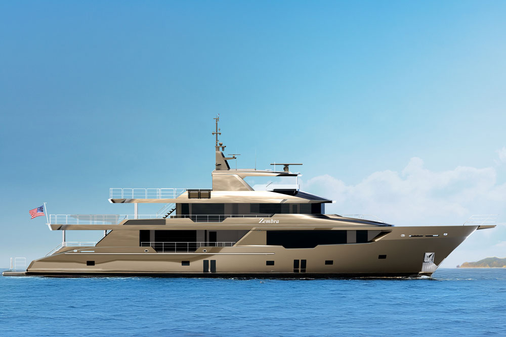 Rendering of Delta Marine’s new "Zembra" yacht