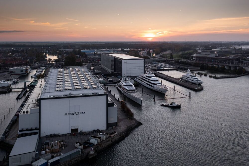 A shipbuilding yard