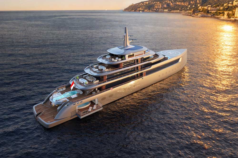 87-metre superyacht concept “August” by Theodoros Fotiadis, developed for construction at Astra Nord