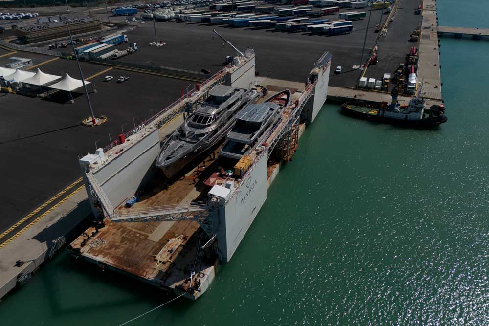 The Tankoa Yachts shipyard in Civitavecchia (