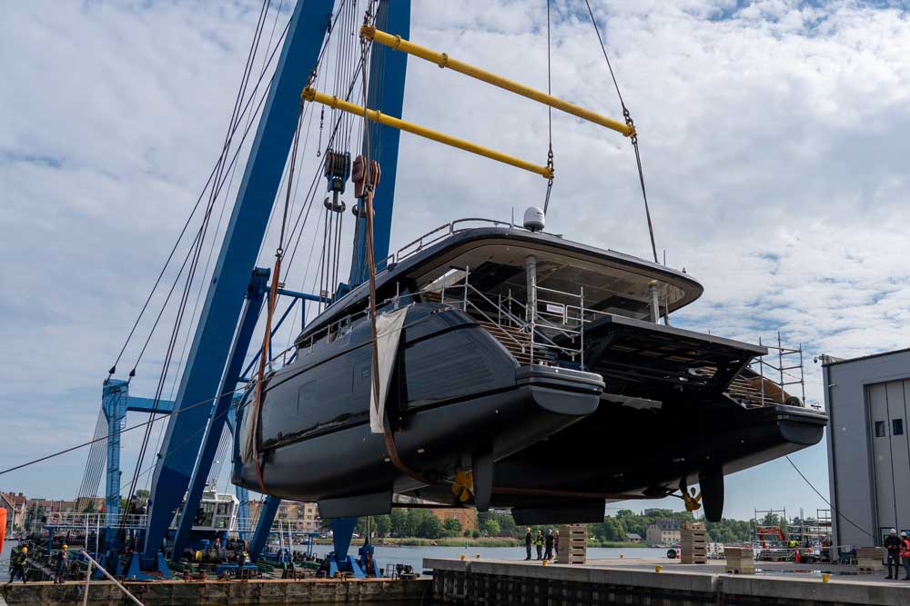 Sunreef launches first "Sunreef 100 Eco" 1 The first "Sunreef 100 Eco" combines electric propulsion, solar power and sailing technology in a 100ft luxury catamaran designed for long-range cruising. (© Sunreef Yachts)