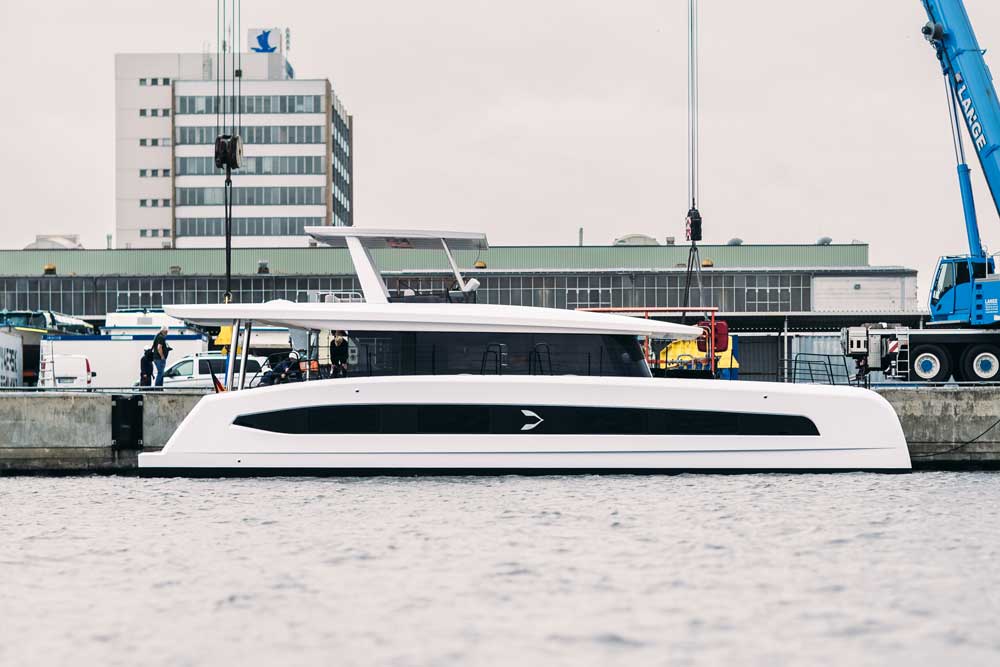 Pioneer Yachts launches first solar-electric catamaran 1 The 18-metre solar-electric catamaran "Pioneer One" is the first yacht completed by the German shipyard Pioneer Yachts