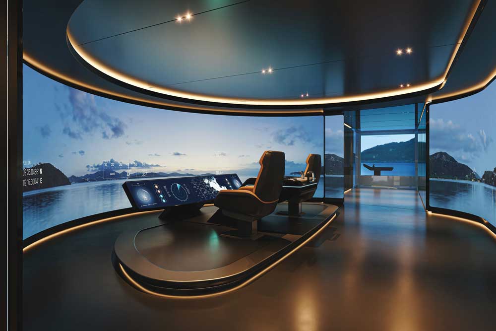 The bridge of the concept yacht (© Feadship)