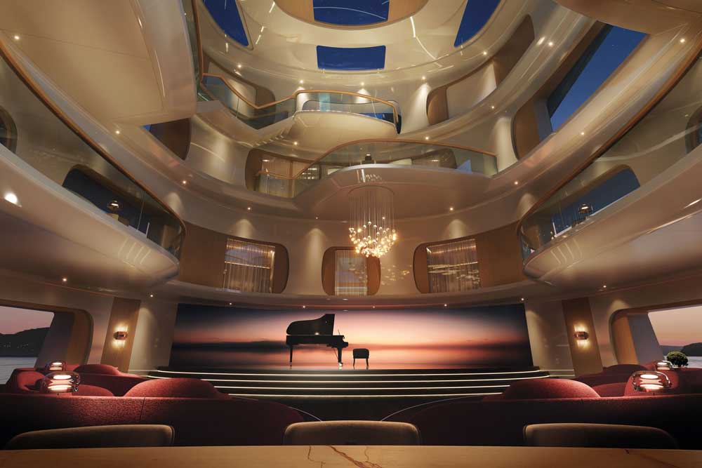 The concept yacht is characterised by its open, high-ceilinged spaces (© Feadship)