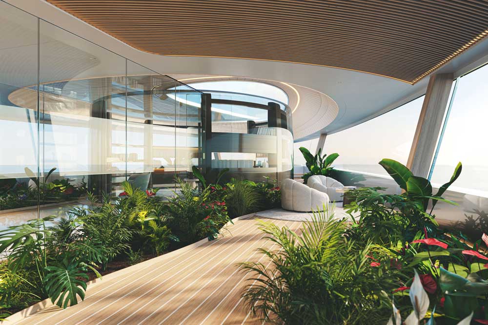 A garden is planned on board the yacht (© Feadship)
